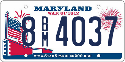 MD license plate 8BM4037