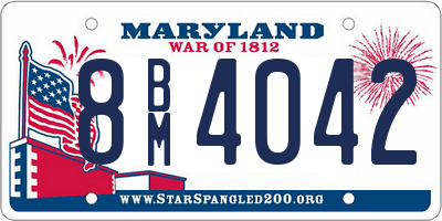 MD license plate 8BM4042