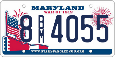 MD license plate 8BM4055