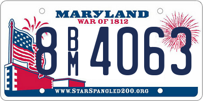 MD license plate 8BM4063