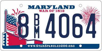 MD license plate 8BM4064