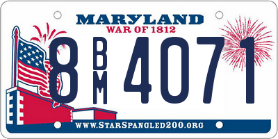 MD license plate 8BM4071