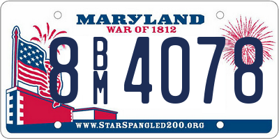 MD license plate 8BM4078