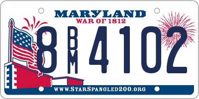 MD license plate 8BM4102