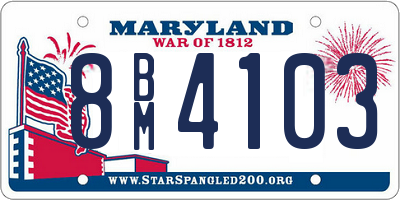 MD license plate 8BM4103