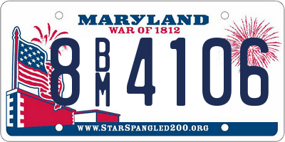 MD license plate 8BM4106