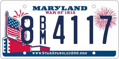 MD license plate 8BM4117