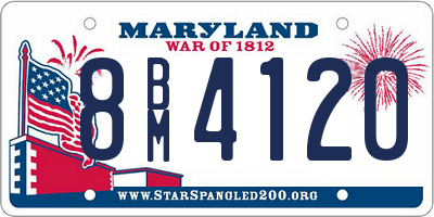 MD license plate 8BM4120