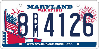 MD license plate 8BM4126