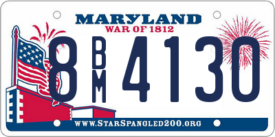 MD license plate 8BM4130