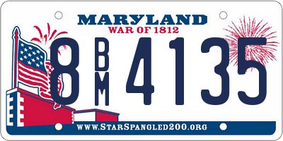 MD license plate 8BM4135