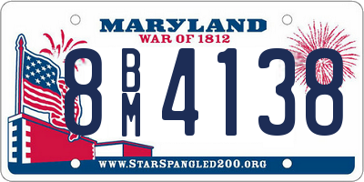 MD license plate 8BM4138