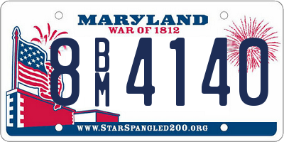 MD license plate 8BM4140