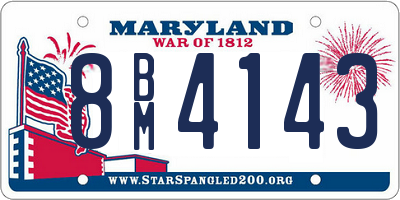 MD license plate 8BM4143