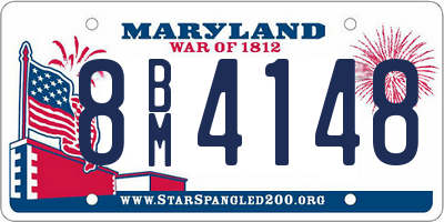 MD license plate 8BM4148