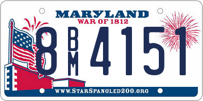 MD license plate 8BM4151