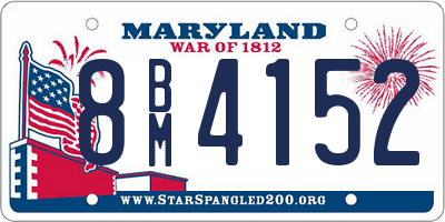 MD license plate 8BM4152