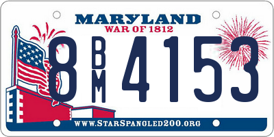 MD license plate 8BM4153