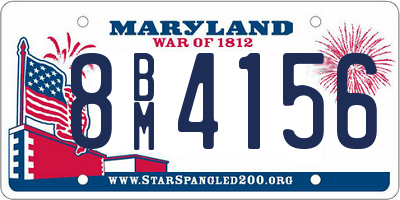 MD license plate 8BM4156