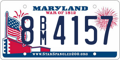 MD license plate 8BM4157