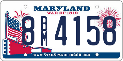 MD license plate 8BM4158