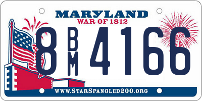 MD license plate 8BM4166