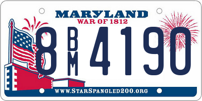 MD license plate 8BM4190