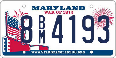 MD license plate 8BM4193