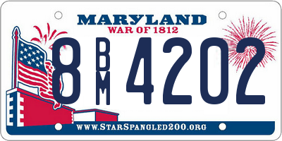 MD license plate 8BM4202