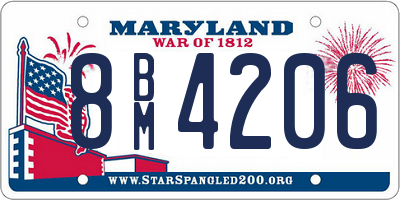 MD license plate 8BM4206