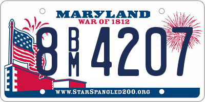 MD license plate 8BM4207