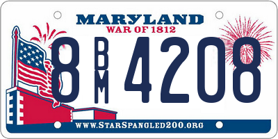 MD license plate 8BM4208