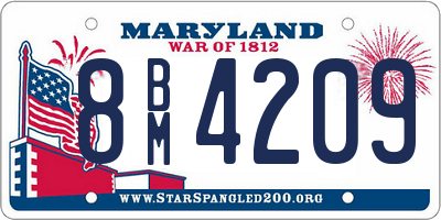 MD license plate 8BM4209