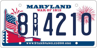 MD license plate 8BM4210