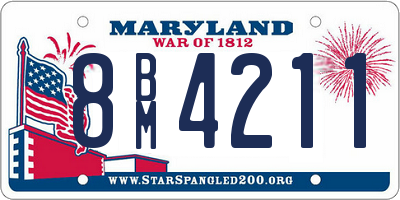 MD license plate 8BM4211