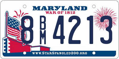 MD license plate 8BM4213