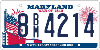 MD license plate 8BM4214