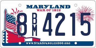 MD license plate 8BM4215