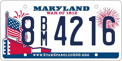 MD license plate 8BM4216