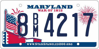 MD license plate 8BM4217