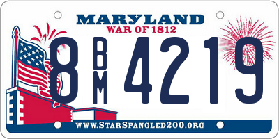 MD license plate 8BM4219