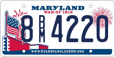 MD license plate 8BM4220