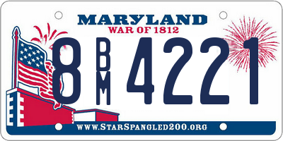 MD license plate 8BM4221