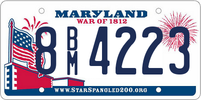 MD license plate 8BM4223