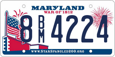 MD license plate 8BM4224