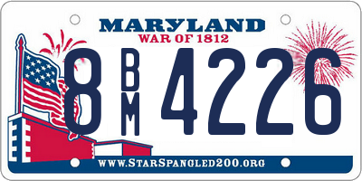 MD license plate 8BM4226