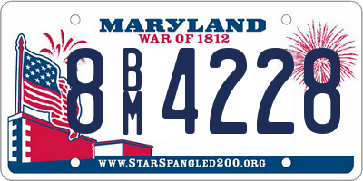 MD license plate 8BM4228