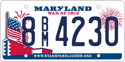 MD license plate 8BM4230