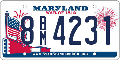 MD license plate 8BM4231