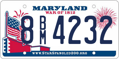 MD license plate 8BM4232